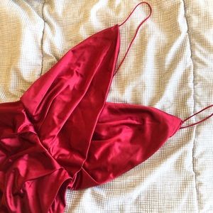 fashionnova red satin dress